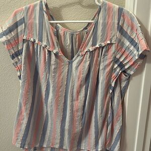 Pastel Stripe Short Sleeve Blouse | GAP